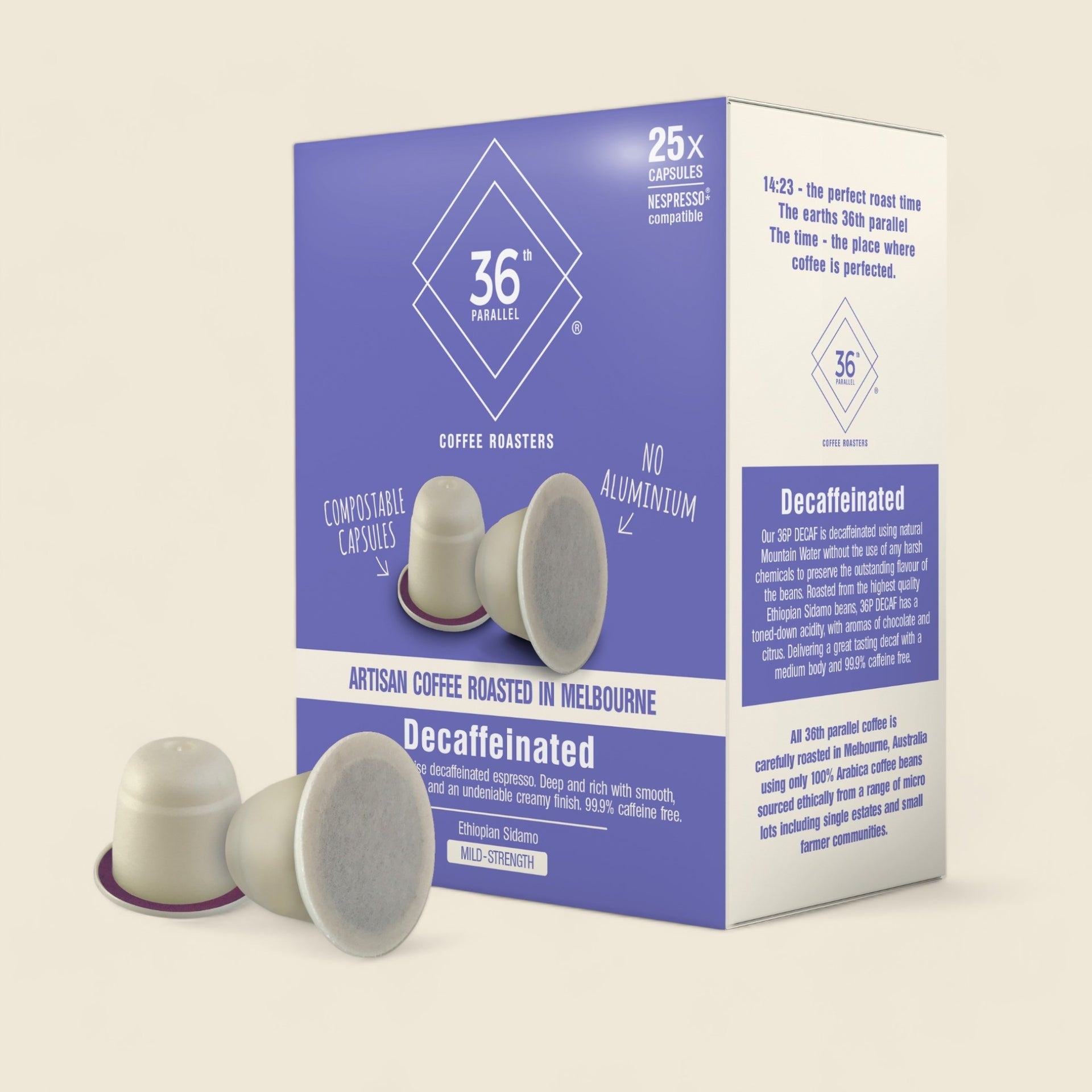36P Decaffeinated - 25 Nespresso® Compostable Compatible Capsules