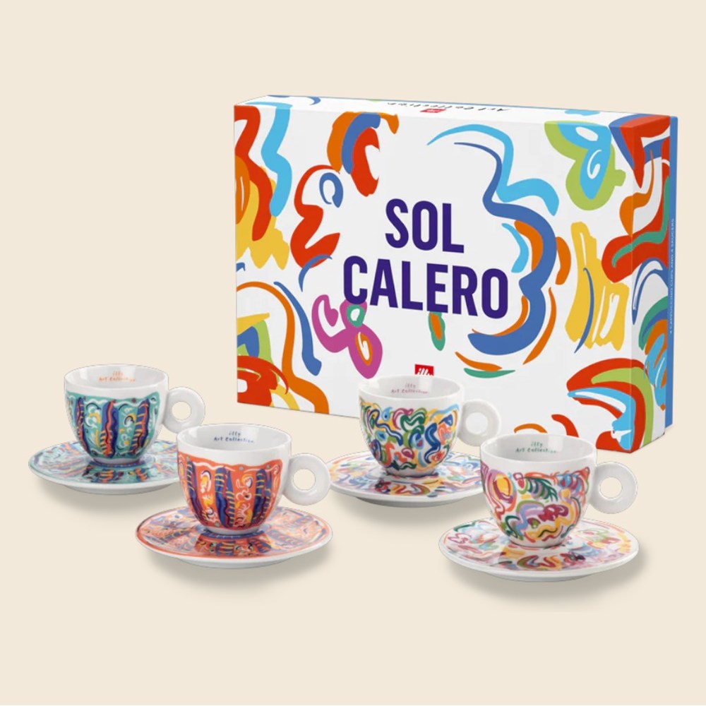 illy Art Collection Set of 4 Cappuccino Cups - Sol Calero illy Art Collection