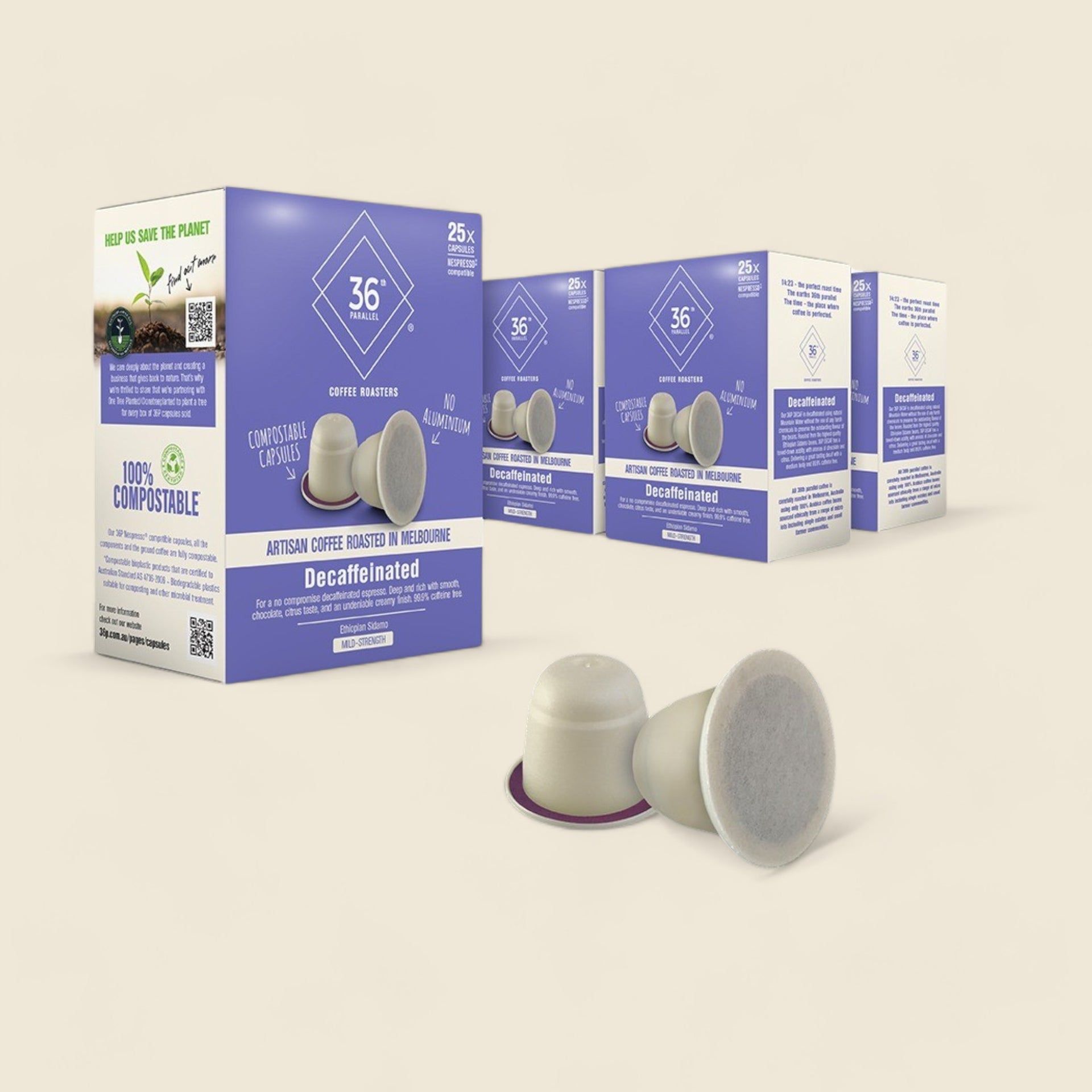36P Decaffeinated - 100 Compostable Nespresso® Compatible Capsules