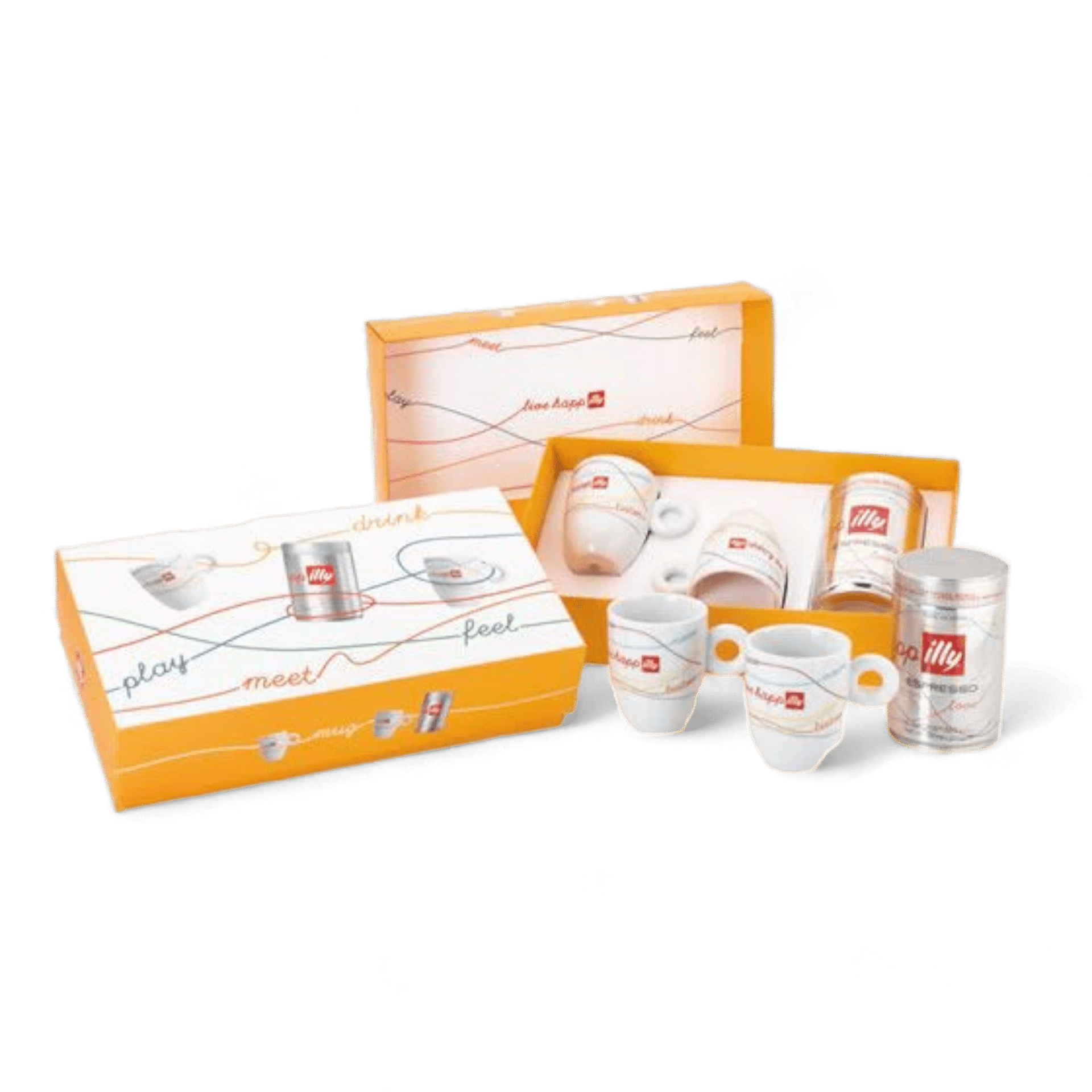 illy Coffee from the Kaffeina Group  Unclassified LIVE HAPPILLY PACKS 250G CAN + 2 MUG LIVE HAPPILLY PACKS